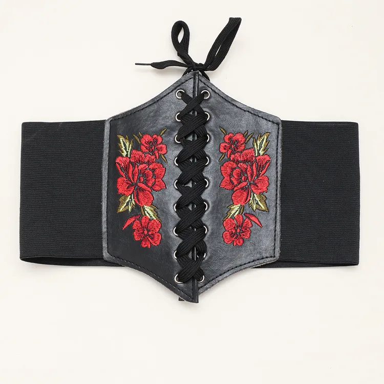 Retro Rose Pu Leather Women's Leather Belts
