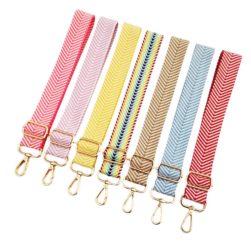 Polyester Cotton Color Block Bag Strap