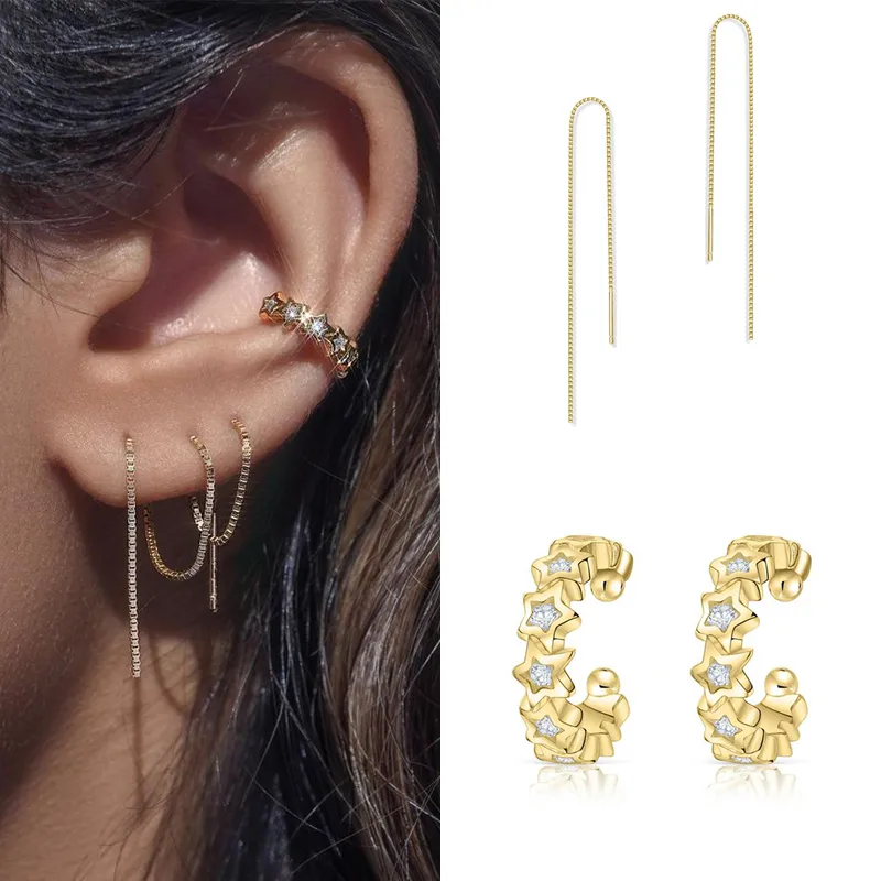1 Pair Simple Style Solid Color Plating Inlay Copper Zircon Gold Plated Drop Earrings Ear Studs