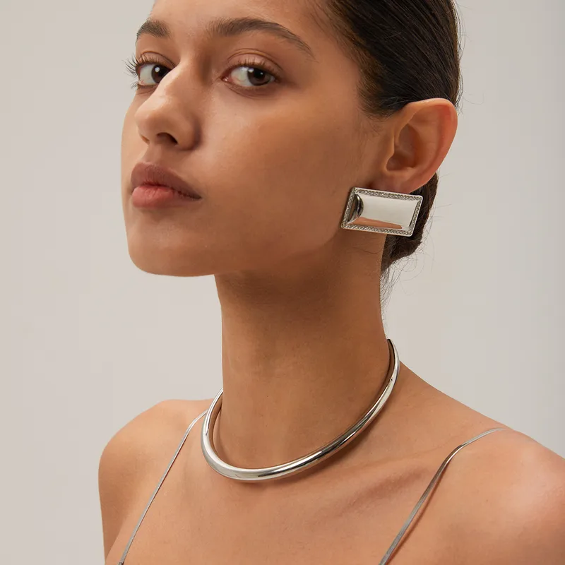 Wholesale Jewelry IG Style Geometric Stainless Steel Choker