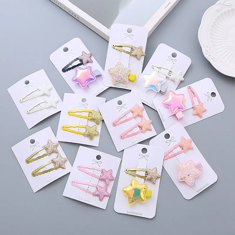 Girl's Simple Style Star Solid Color Alloy Stoving Varnish Hair Clip