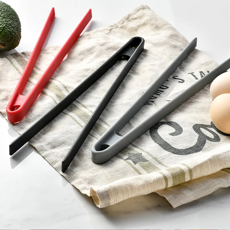 Simple Style Solid Color Silica Gel Food Tongs 1 Piece