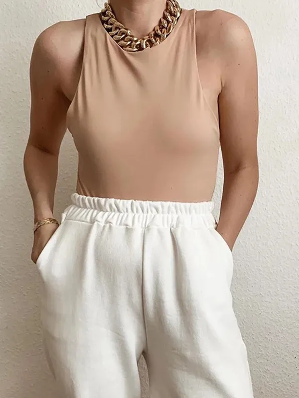 Women's Bodysuits Bodysuits Simple Style Solid Color