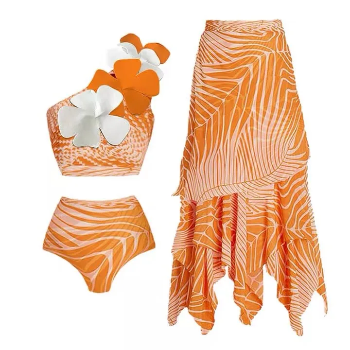 Women's Flower 2 Pieces Set Bikinis Swimwear