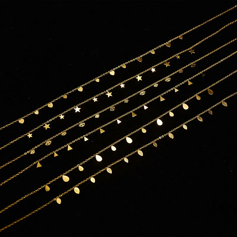 Wholesale Jewelry Fashion Geometric 304 Stainless Steel 18K Gold Plated Pendant Necklace