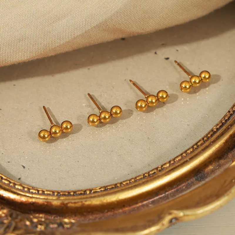 1 Pair Simple Style Geometric Plating Titanium Steel 18K Gold Plated Ear Studs