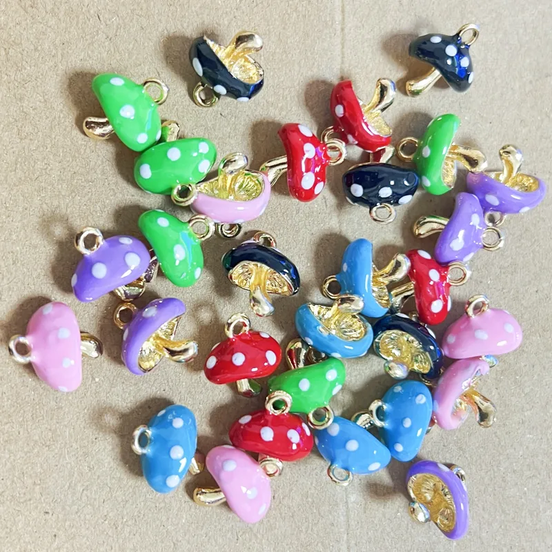 3 Pieces 15*15mm Alloy Mushroom Pendant