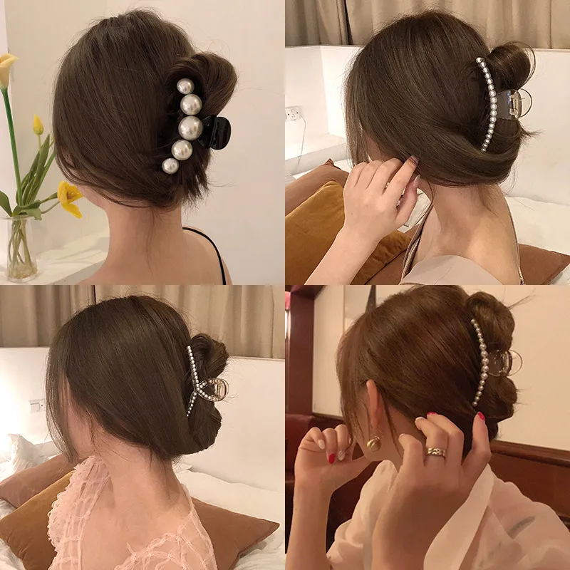 Women's Simple Style Classic Style Solid Color Arylic Inlay Pearl Hair Claws