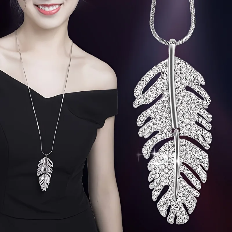 Elegant Feather Alloy Wholesale Pendant Necklace