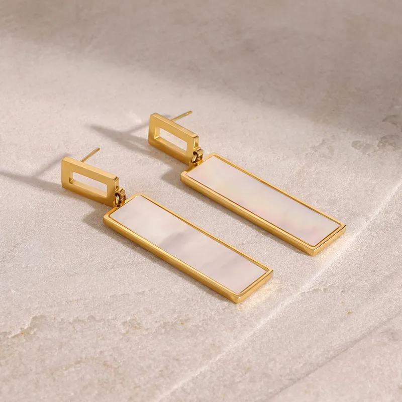 1 Pair Simple Style Classic Style Geometric 304 Stainless Steel Drop Earrings