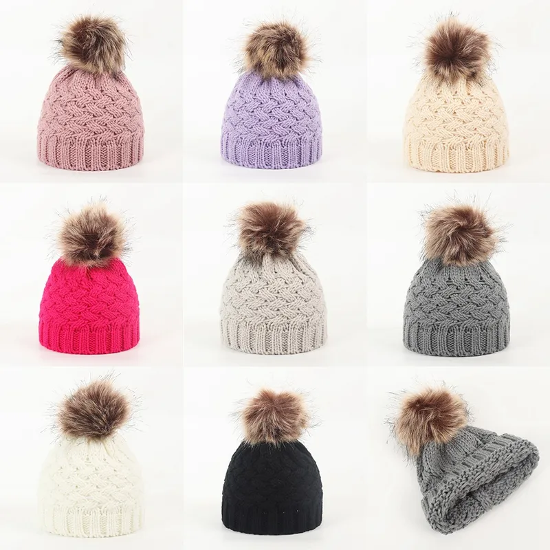 Children Unisex Basic Simple Style Solid Color Wool Cap
