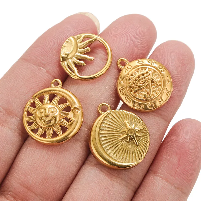 5 PCS/Package 304 Stainless Steel Solid Color Pendant Jewelry Accessories