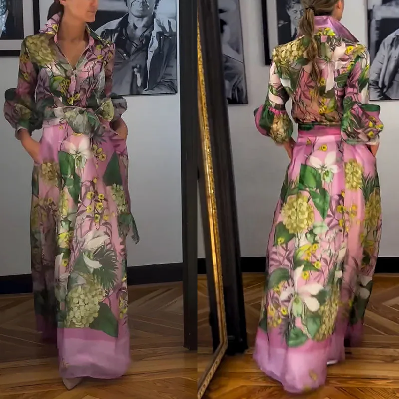 Casual Holiday Women's Streetwear Plant Polyester Chiffon Skirt Sets Skirt Sets