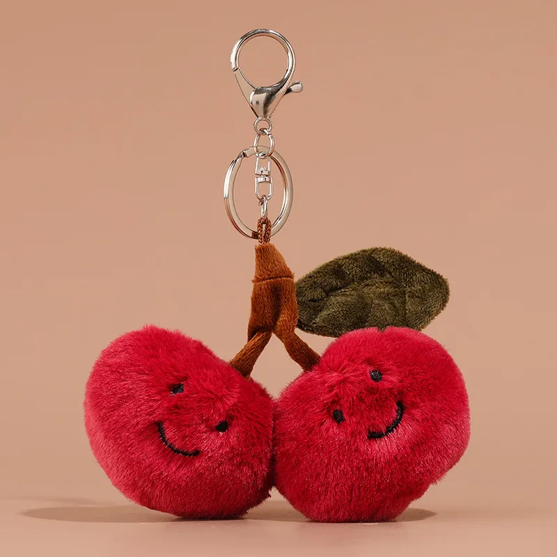 Cute Cherry Plush Bag Pendant Keychain