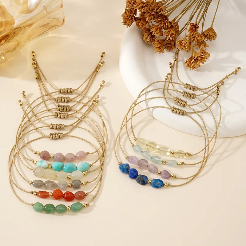Bohemian Geometric Semi-precious Stone Copper Wholesale Bracelets