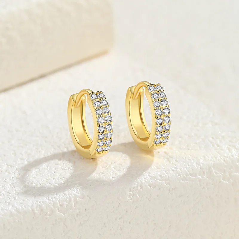 1 Piece 14K Gold Plated White Gold Plated Sterling Silver Circle Earrings