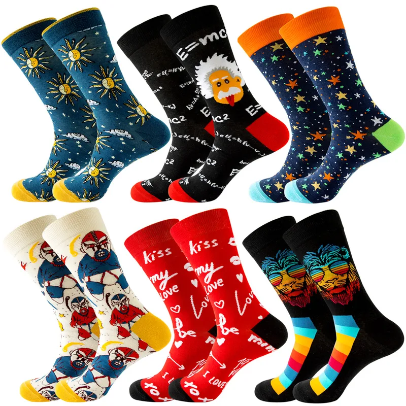 Unisex Modern Style Classic Style Sun Star Cotton Crew Socks 20 Pairs Per Pack