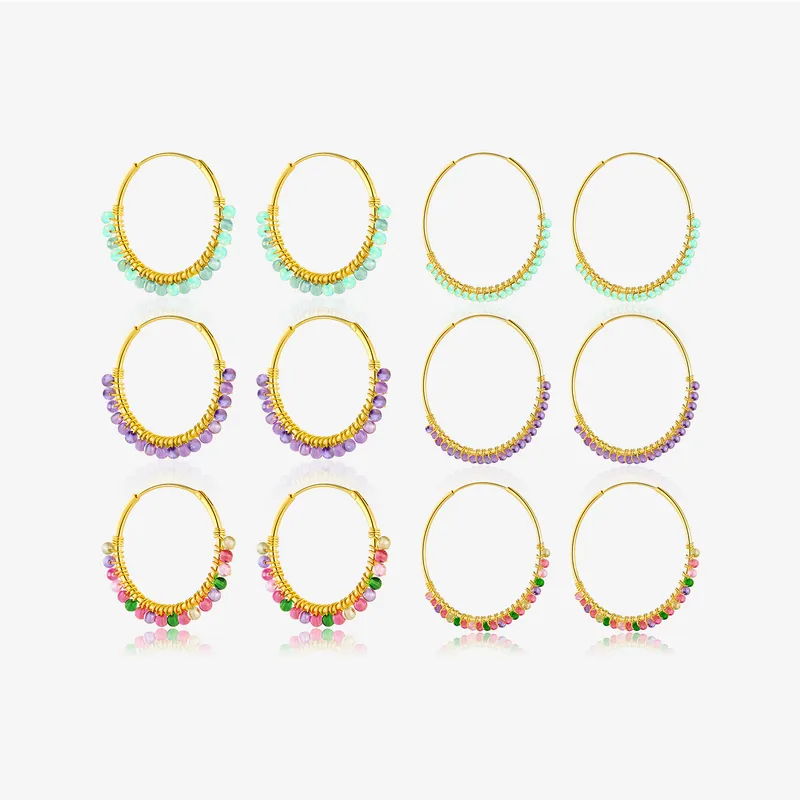 1 Pair 18K Gold Plated 925 Sterling Silver Zircon Geometric Earrings