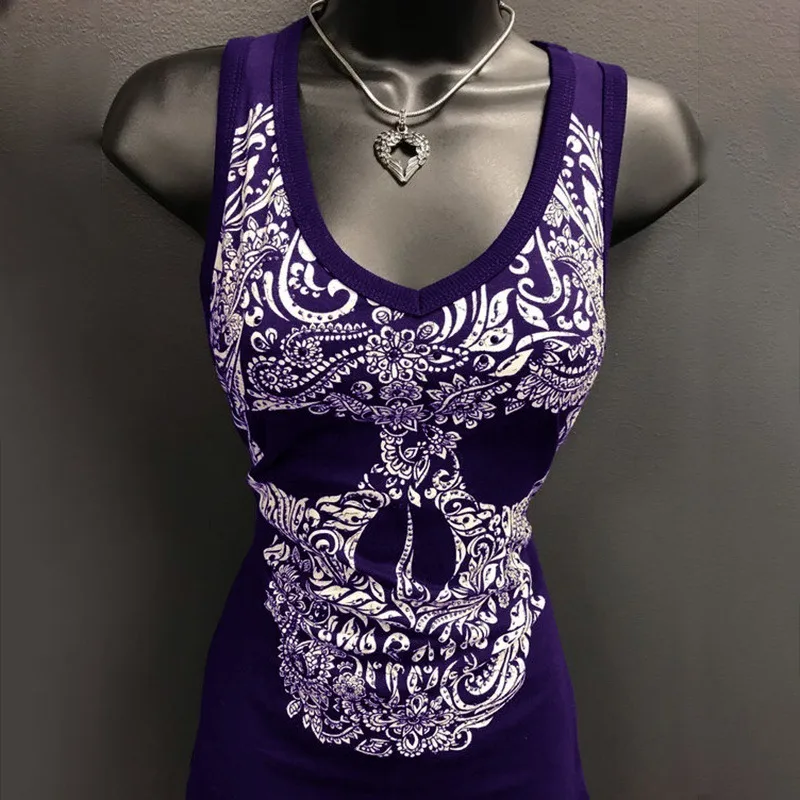 Women's T-shirt Tank Tops Printing Street Style Streetwear Skull