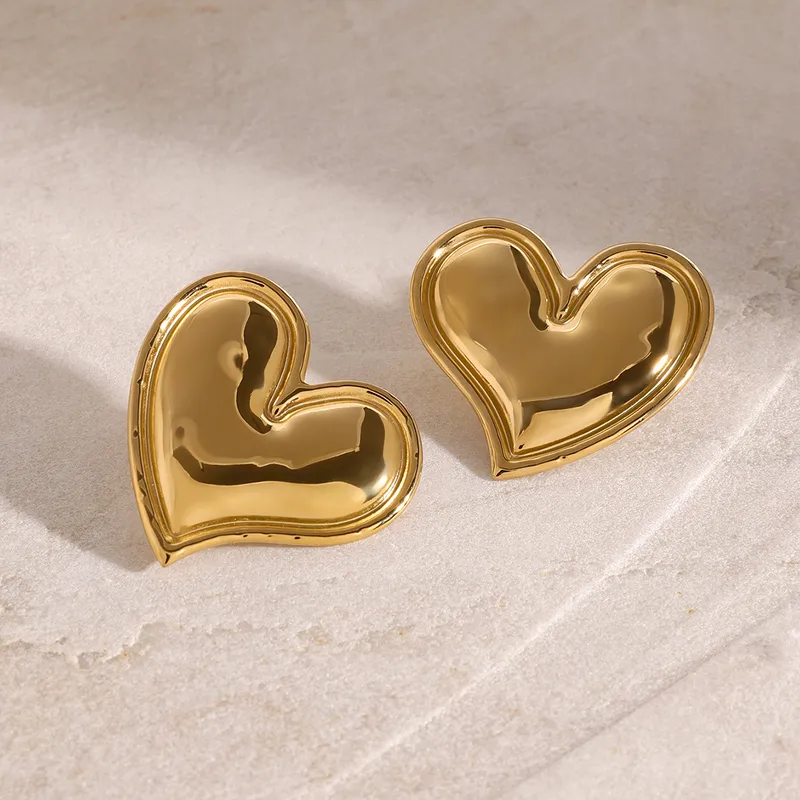 1 Pair Simple Style Classic Style Heart Shape 304 Stainless Steel Ear Studs