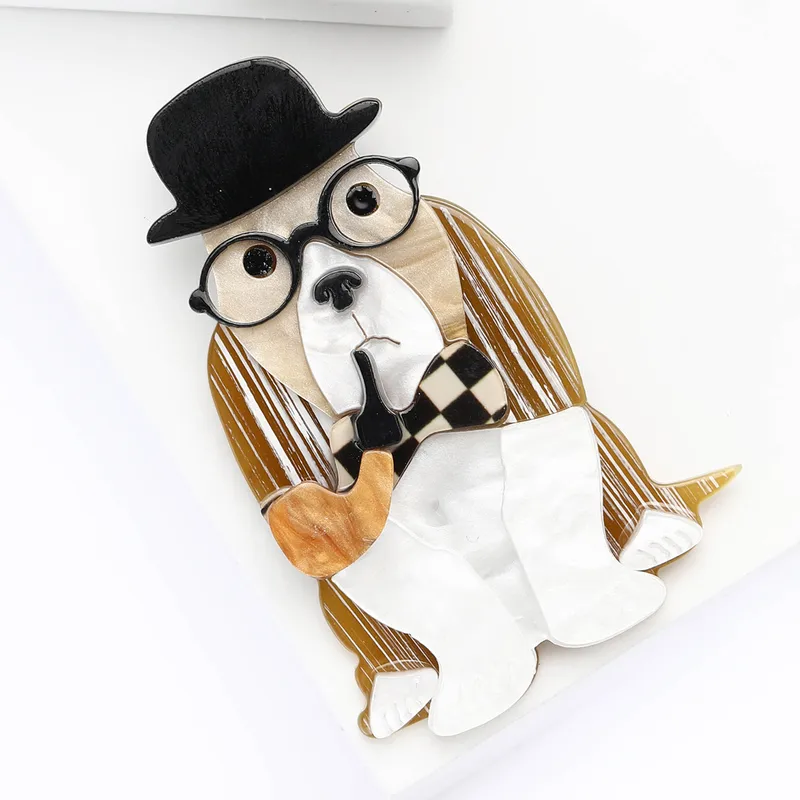 Cartoon Style Dog Arylic Enamel Men's Brooches