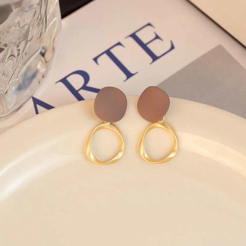1 Pair Lady Geometric Plating Alloy Drop Earrings