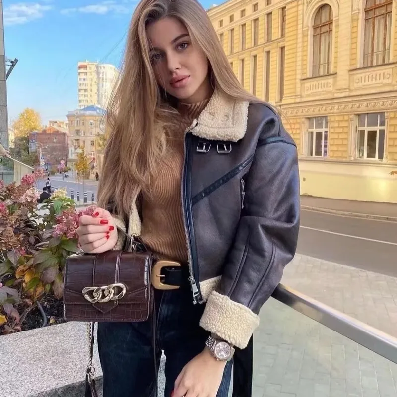 Women's Streetwear Color Block Zipper Casual Jacket