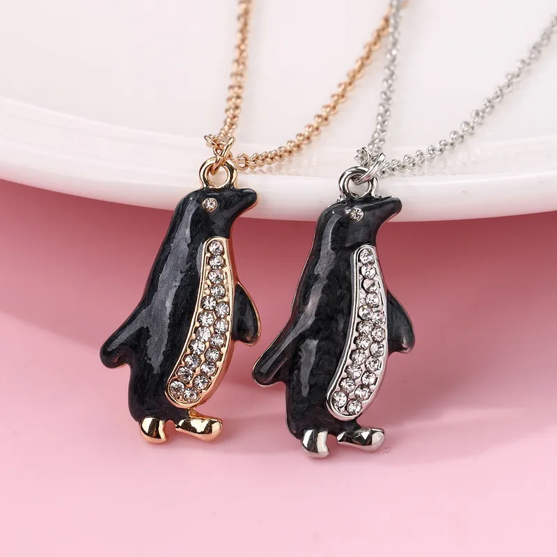 Cartoon Style Cute Romantic Penguin Alloy Wholesale Pendant Necklace