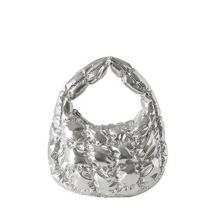 Women's Nylon Solid Color Classic Style Cloud Shape Zipper Handbag