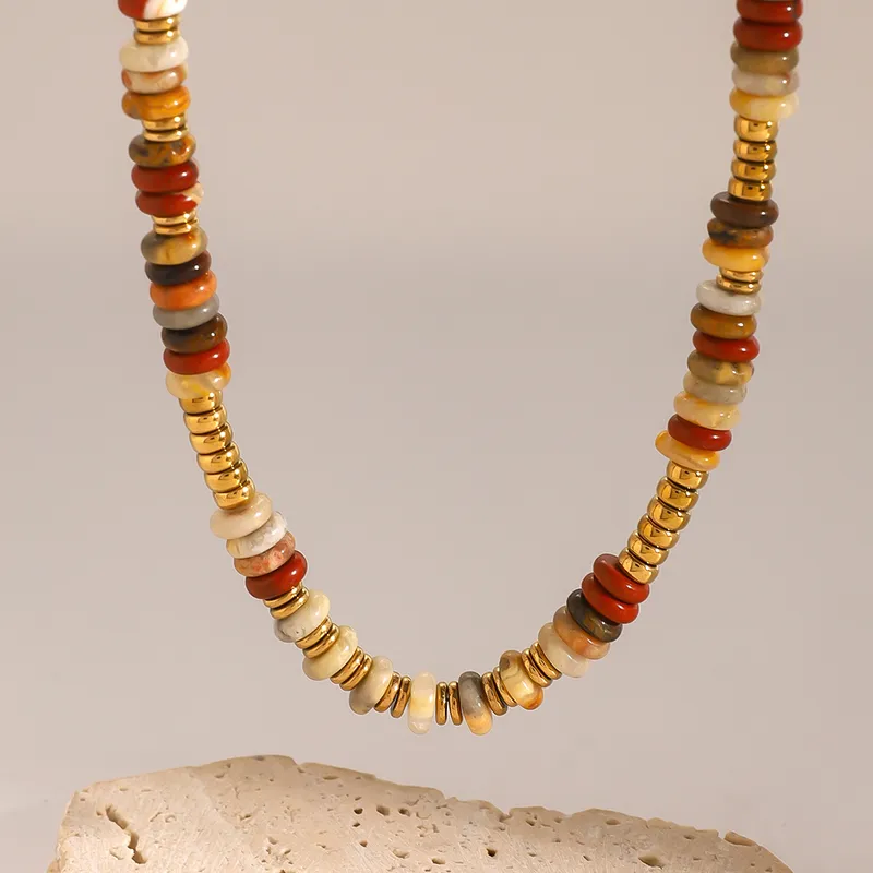 Simple Style Classic Style Geometric 304 Stainless Steel Artificial Crystal Wholesale Necklace