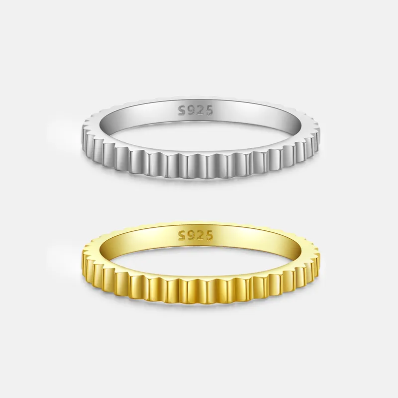 18K Gold Plated White Gold Plated 925 Sterling Silver Zircon Solid Color Rings
