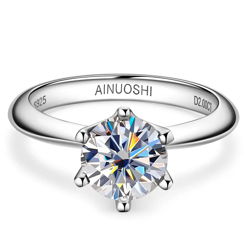 925 Sterling Silver Moissanite Geometric Rings