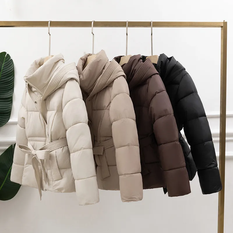 Women's Simple Style Solid Color Pocket Zipper Coat Cotton Clothes