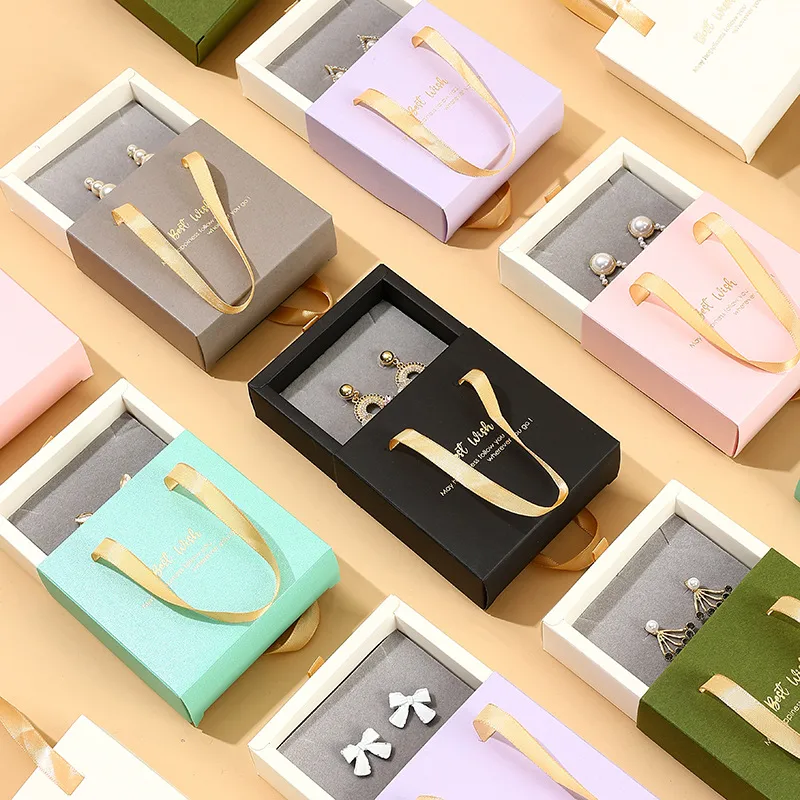 Portable Drawer Jewelry Box Bracelet Ring Earrings Necklace Bracelet Jewelry Packaging Box Jewelry Storage Soft Box