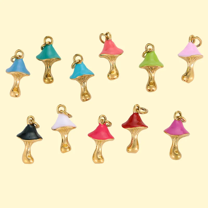 1 Piece 304 Stainless Steel Mushroom Pendant Jewelry Accessories