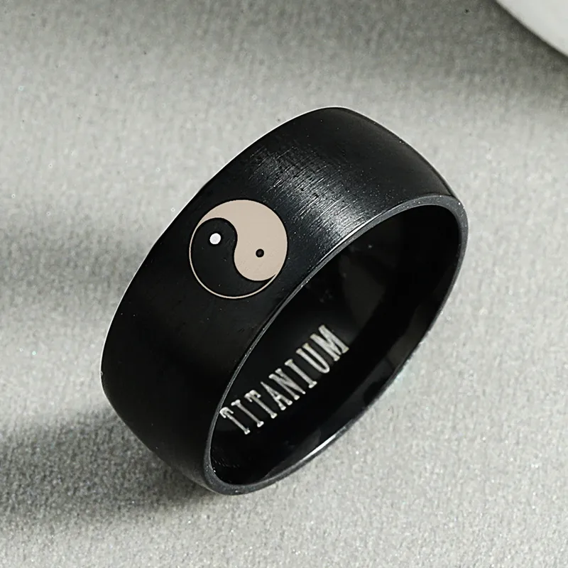 316 Titanium Steel Ring Men's Tai Chi Yin And Yang Ring