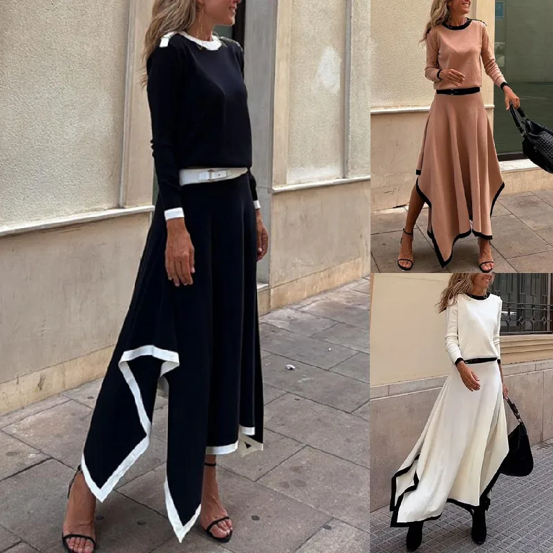 Holiday Women's Vacation Simple Style Solid Color Polyester Skirt Sets Skirt Sets