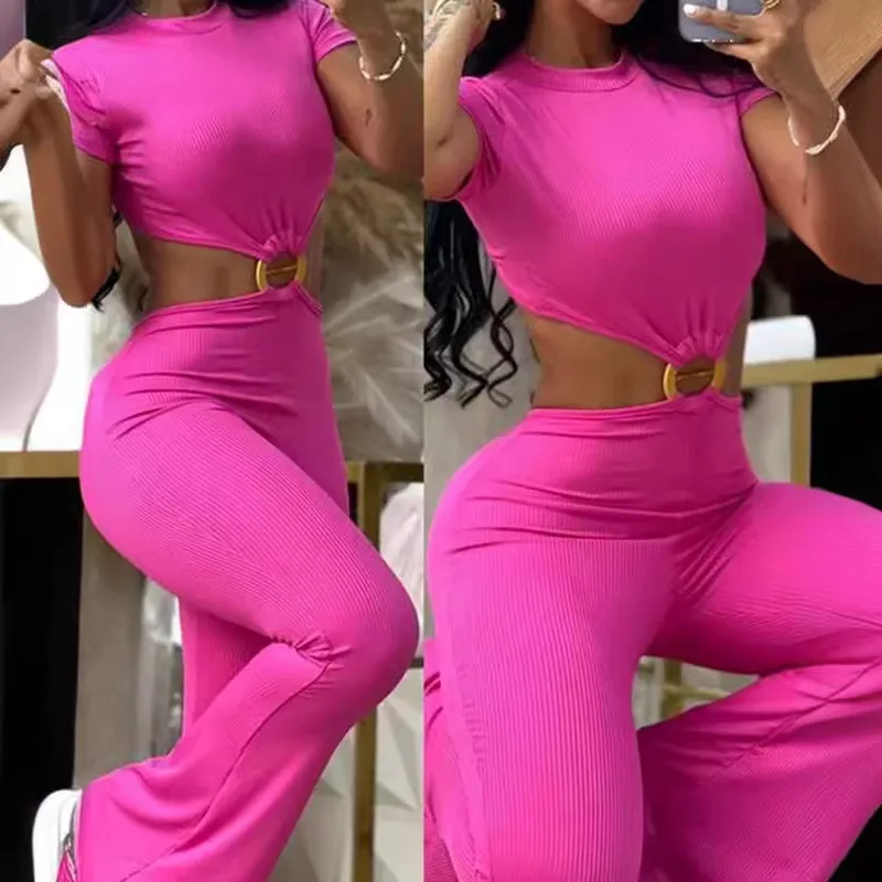 Women's Holiday Selfie Casual Simple Style Streetwear Solid Color Full Length Jumpsuits