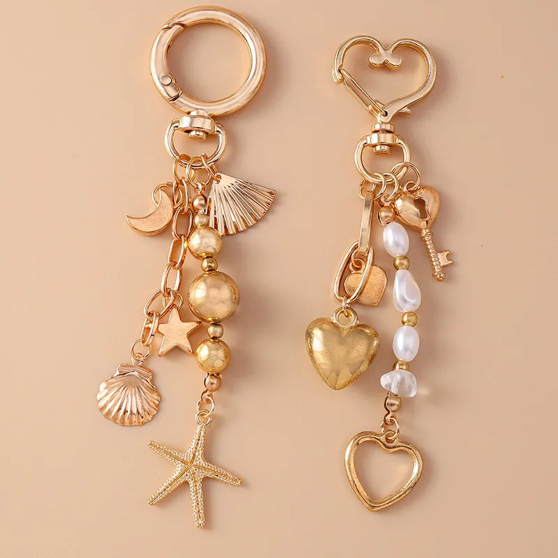 Cartoon Style Star Shell Zinc Alloy Women's Keychain