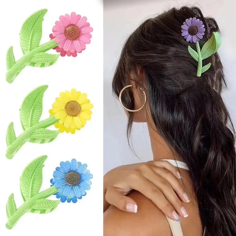 Women's Pastoral Sunflower Plastic Hair Claws