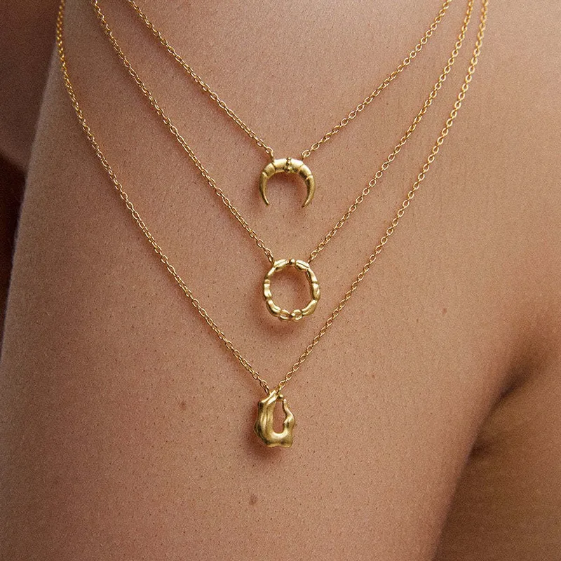 Vintage Style Classic Style Animal Constellation Lion 304 Stainless Steel Asymmetrical Polishing Plating 18K Gold Plated Unisex Pendant Necklace
