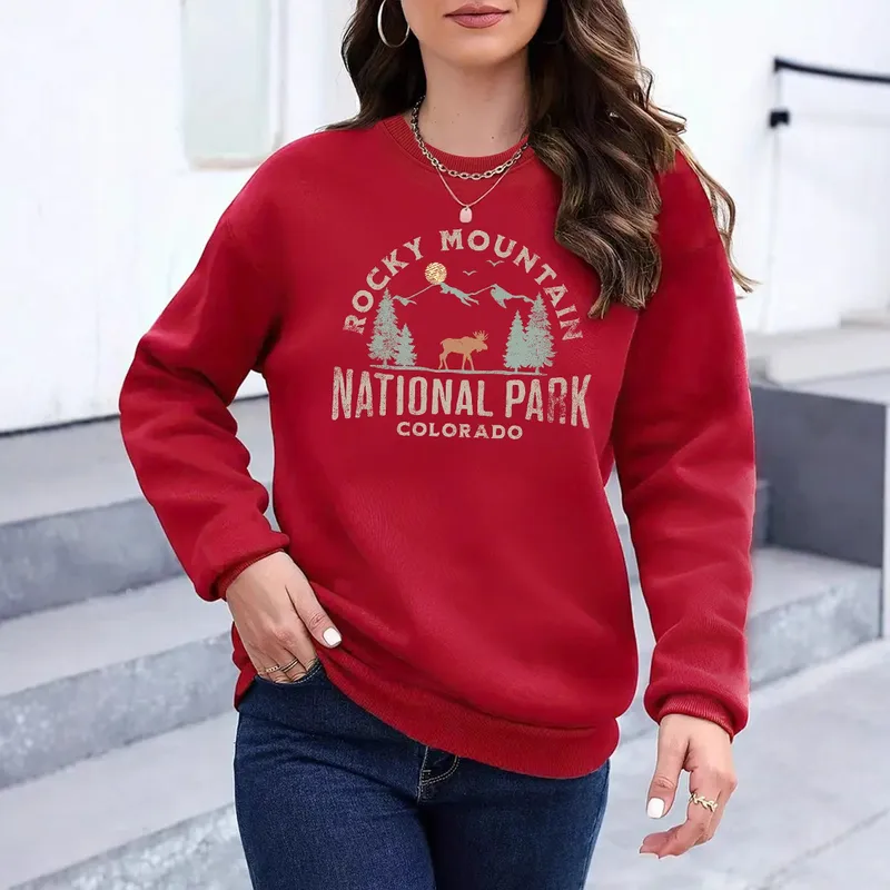 Women's Hoodie Long Sleeve Hoodies & Sweatshirts Casual Letter Tree