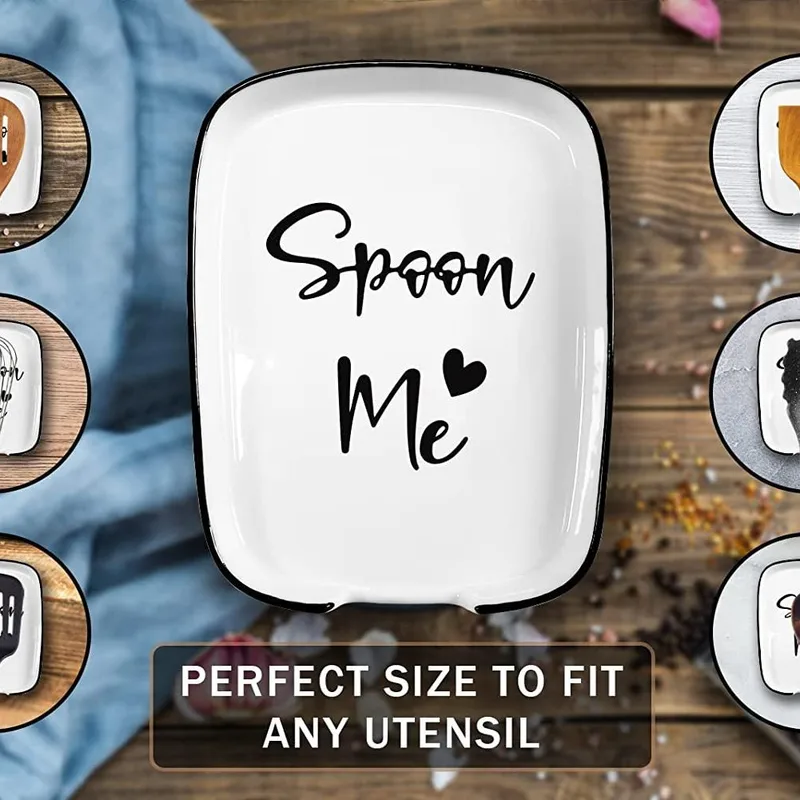Casual Letter Ceramics Soup Spoon Holder 1 Piece