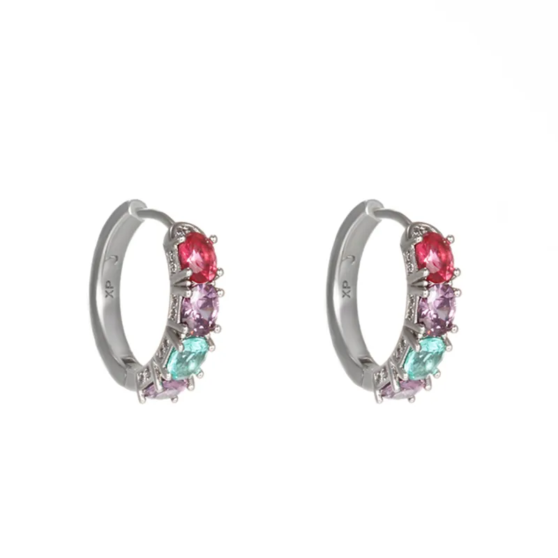 1 Pair XUPING Simple Style Geometric Inlay Copper Artificial Gemstones 18K Gold Plated Earrings