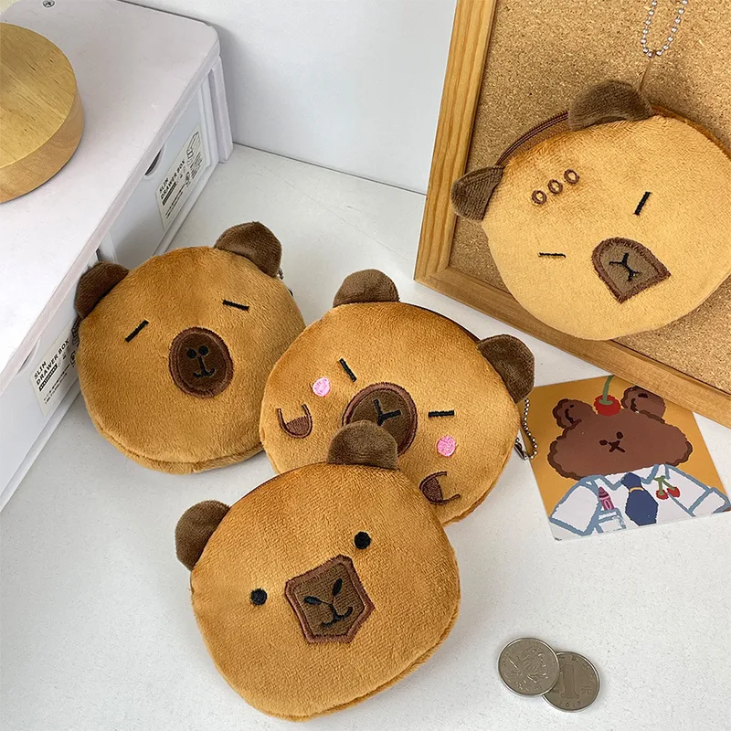Stupid Cappibala Plush Coin Purse Portable Sundries Storage Small Bag Capybara Pendant Children's Coin Bag Batch