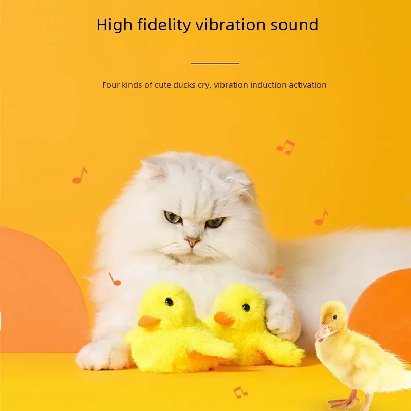 Gravity Duck Cat Toy Plush Sound Making Duck Self Entertaining Relieve Boredom Teasing Cat Usb Electric Pet Toy