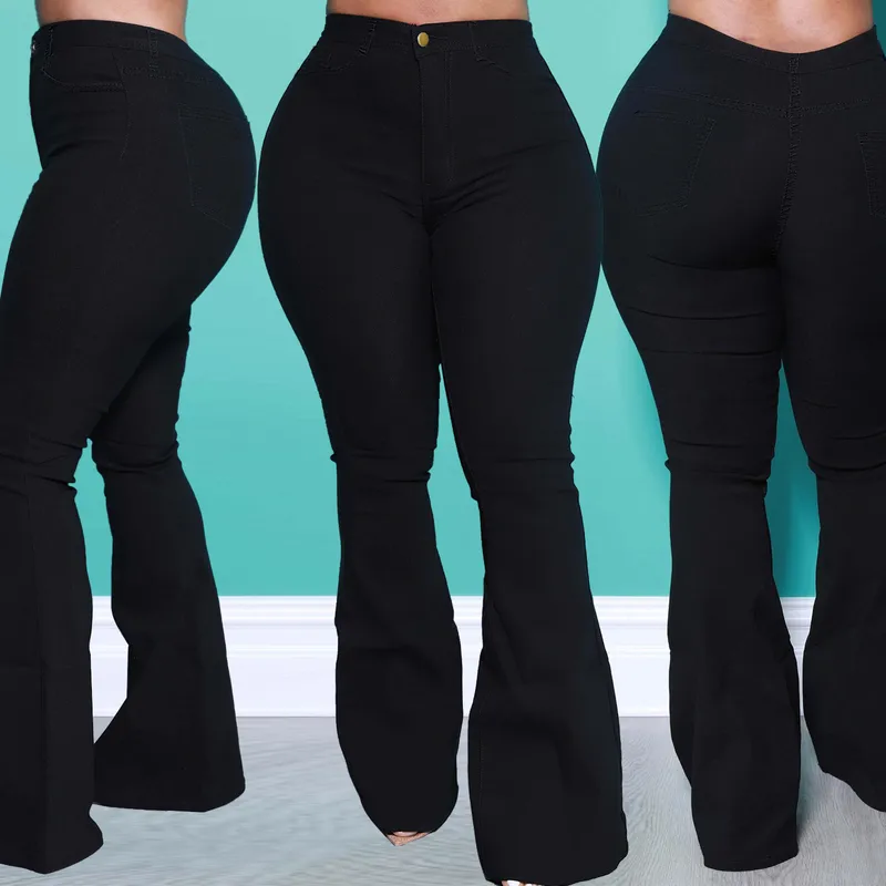 Women's Holiday Daily Selfie Casual Simple Style Streetwear Solid Color Flared Pants Jeans