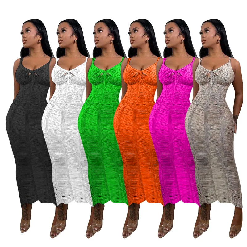 Women's Strap Dress Sexy V Neck Sleeveless Solid Color Maxi Long Dress Daily Beach