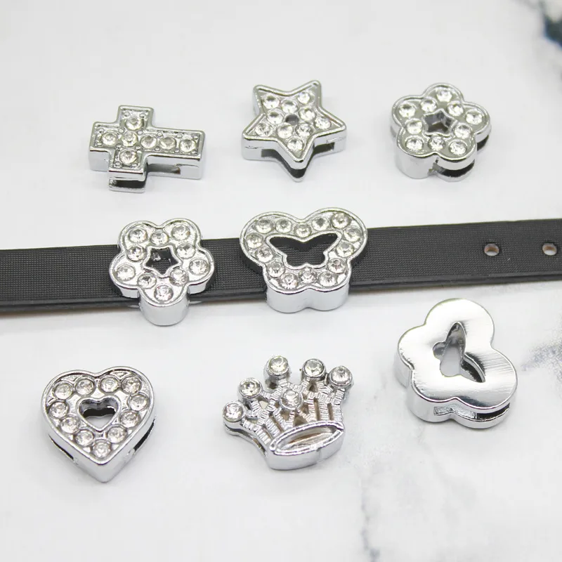 1 Piece Alloy Rhinestones Heart Shape Beads