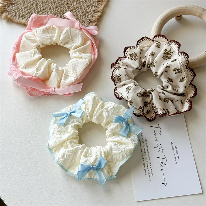 Women's Sweet Color Block Cloth Printing Hair Tie